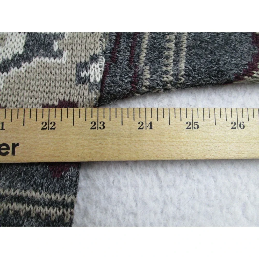 Tosani Sweater‎ Mens Large Gray Cream Wool Alpaca Blend Crewneck Knit Pullover